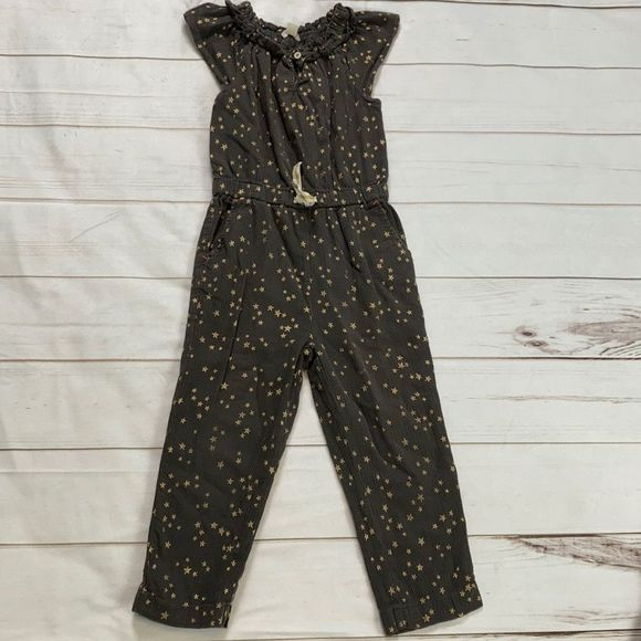 Crewcuts Other - Crew Cuts Girls Gold Star Printed Jumpsuit Size 4